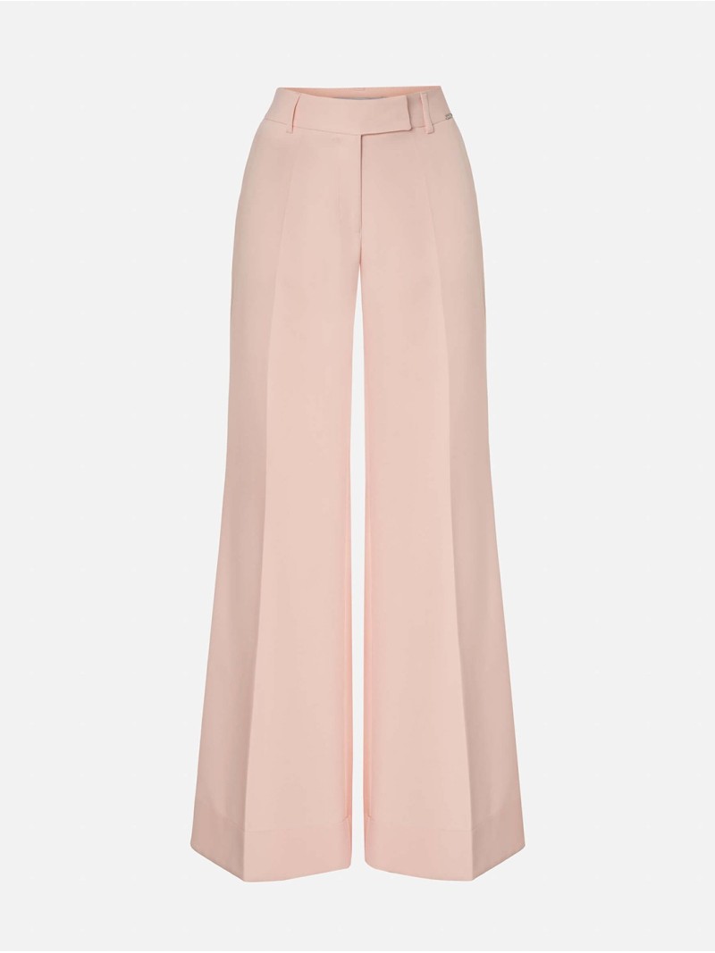 Plain trousers with a wide-leg cut