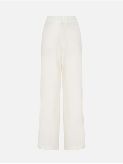 Plain trousers with pleats and an elastic waistban