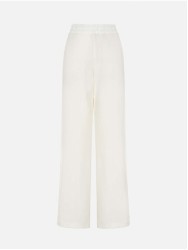 Plain trousers with pleats and an elastic waistban