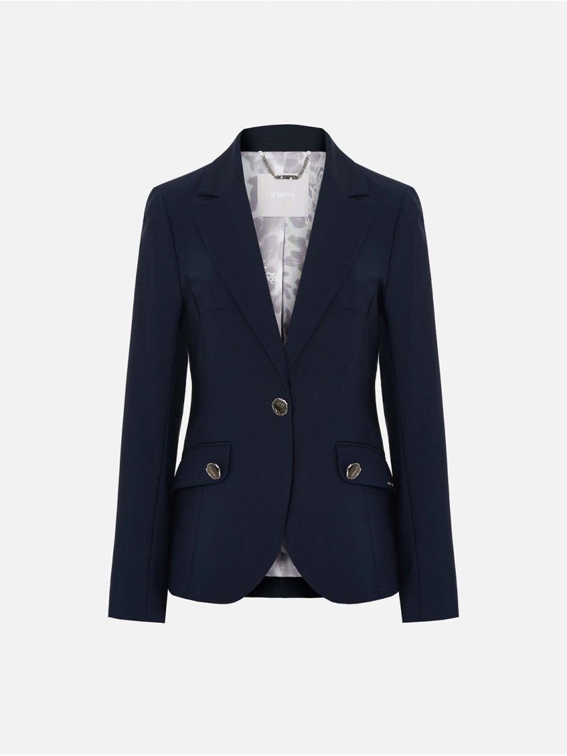 Blazer com detalhe de botões nos bolsos