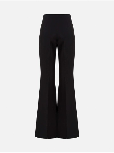 Flared trousers in solid fabric