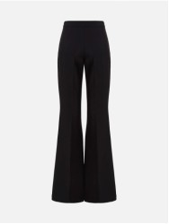 Flared trousers in solid fabric