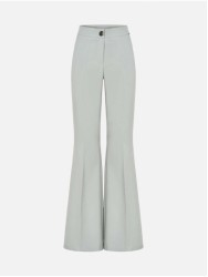 Flared trousers in solid fabric