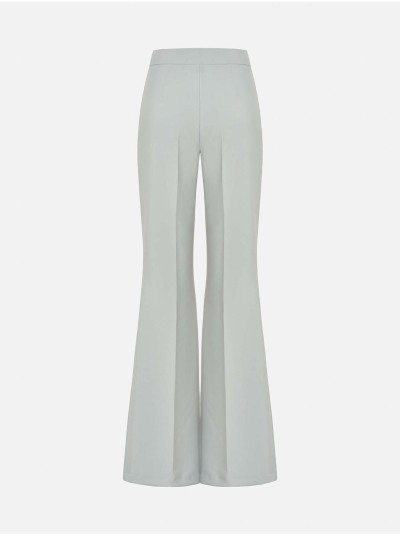 Flared trousers in solid fabric