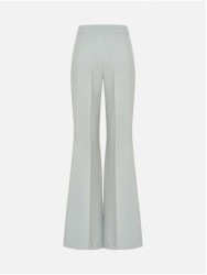 Flared trousers in solid fabric
