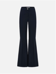 Flared trousers in solid fabric