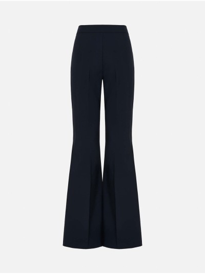 Flared trousers in solid fabric