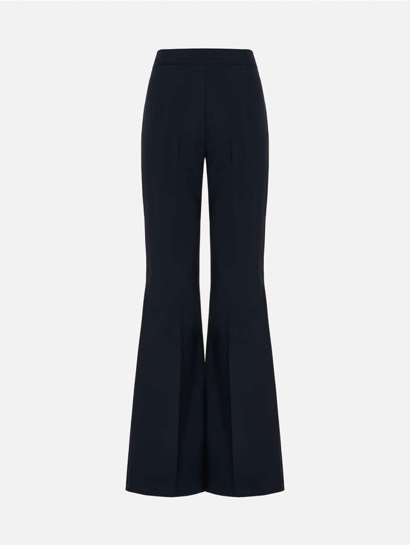 Flared trousers in solid fabric