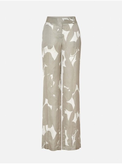 Calça comprida em tecido estampado