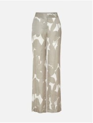 Long trousers in printed fabric