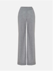 Long trousers in striped fabric