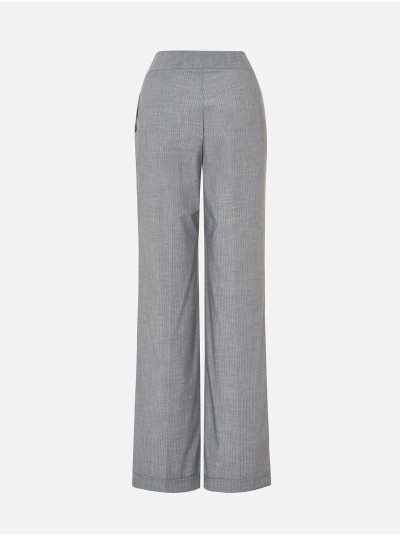 Long trousers in striped fabric