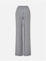 Long trousers in striped fabric