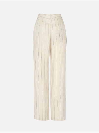 Long trousers in striped fabric