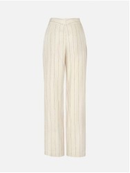 Long trousers in striped fabric