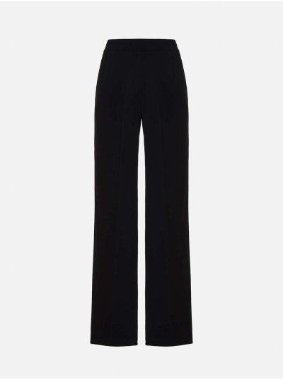 Straight-cut trousers in solid fabric