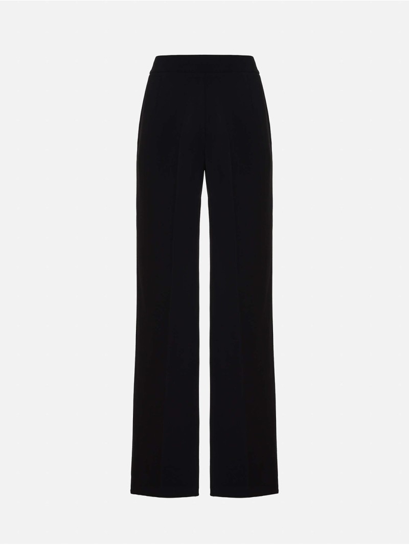 Straight-cut trousers in solid fabric