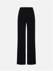 Straight-cut trousers in solid fabric