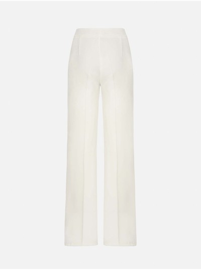Straight-cut trousers in solid fabric