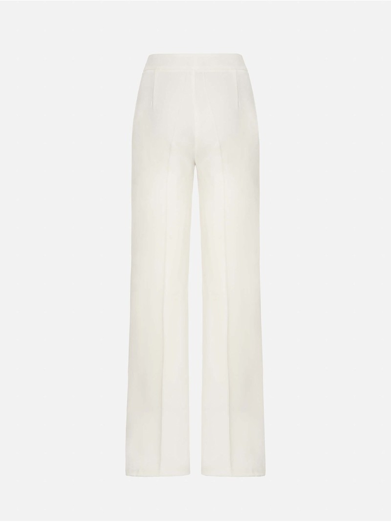 Straight-cut trousers in solid fabric