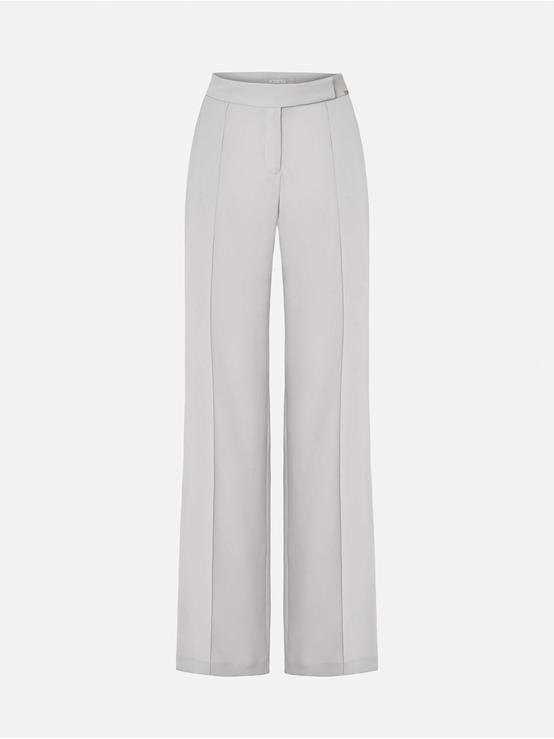 Straight-cut trousers in solid fabric