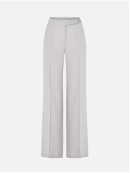 Straight-cut trousers in solid fabric
