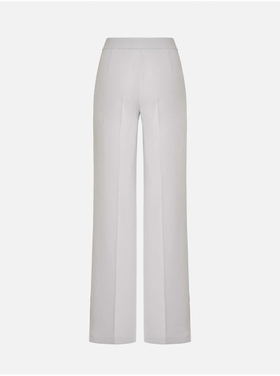 Straight-cut trousers in solid fabric