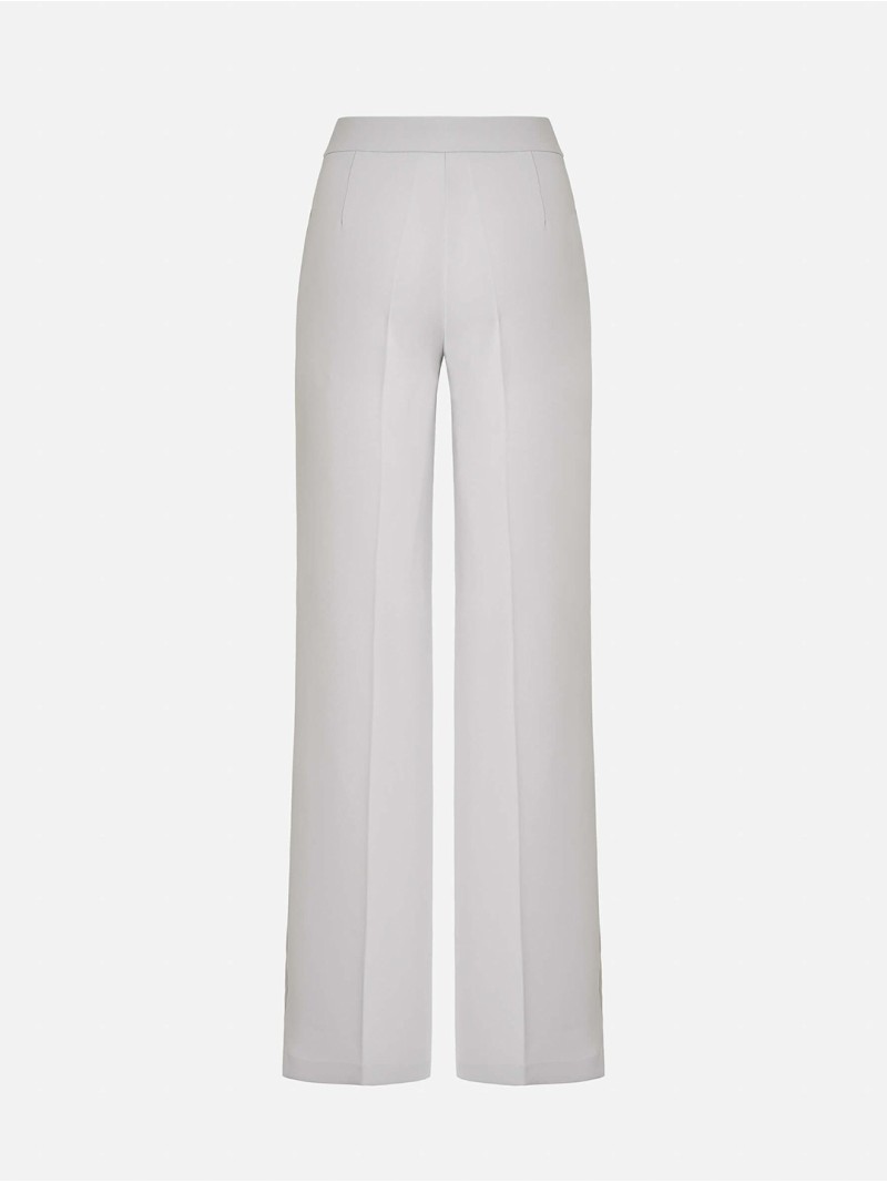 Straight-cut trousers in solid fabric