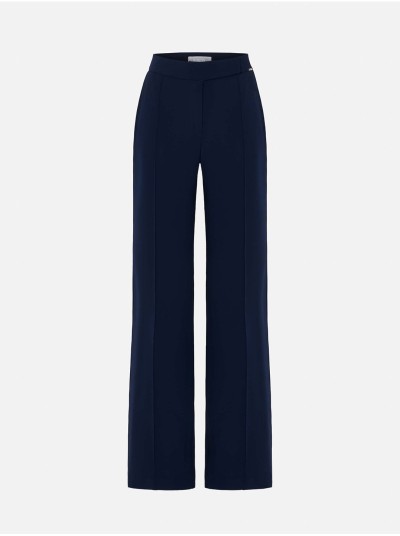 Straight-cut trousers in solid fabric