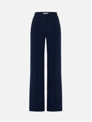 Straight-cut trousers in solid fabric