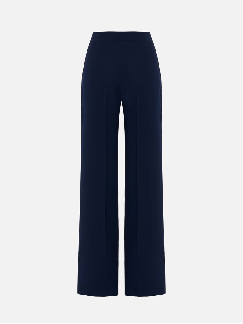 Straight-cut trousers in solid fabric