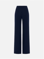 Straight-cut trousers in solid fabric
