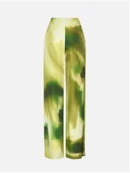 Calça estampada comprida de fitting reto