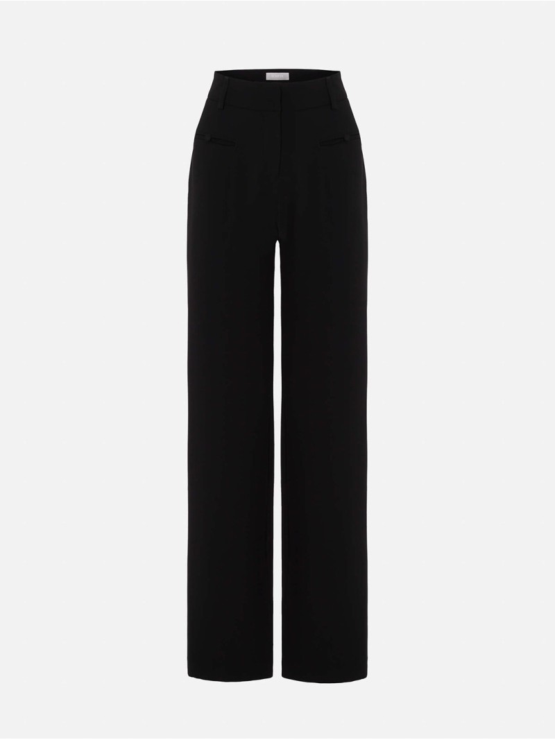 Long trousers with a straight fit and high waist