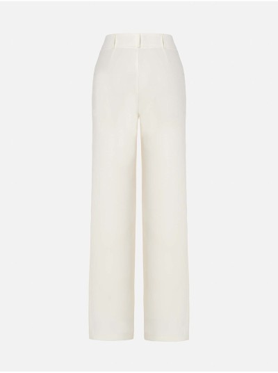 Calça comprida de fitting reto e cintura subida