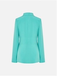 Blazer em tecido liso de corte ajustado