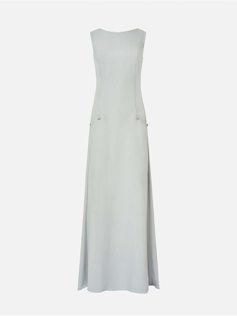 Vestido comprido com costas abertas