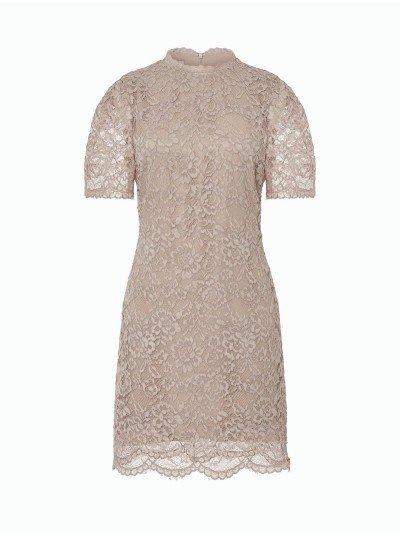 Vestido curto em tecido de renda
