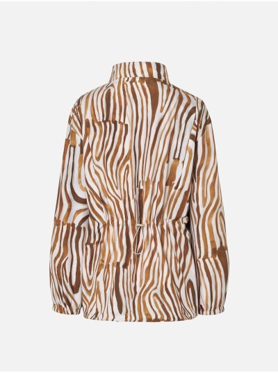 Parka estampada com bolsos de palas