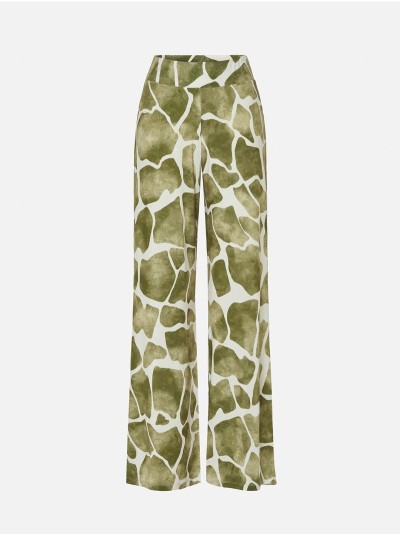 Calça comprida estampada de fitting reto