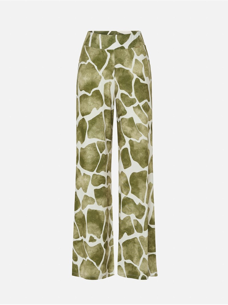 Calça comprida estampada de fitting reto