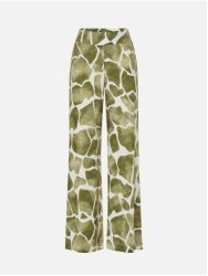 Calça comprida estampada de fitting reto
