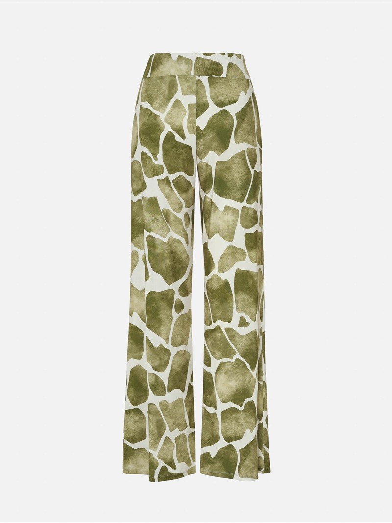 Calça comprida estampada de fitting reto