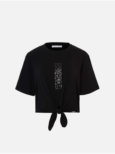 Camisola com estampado e efeito nó