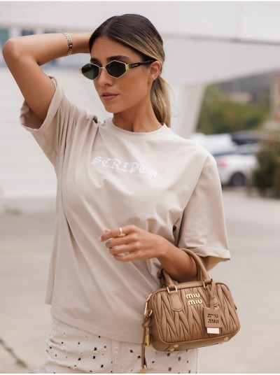 Sweater with a print and a cuff detail on the slee