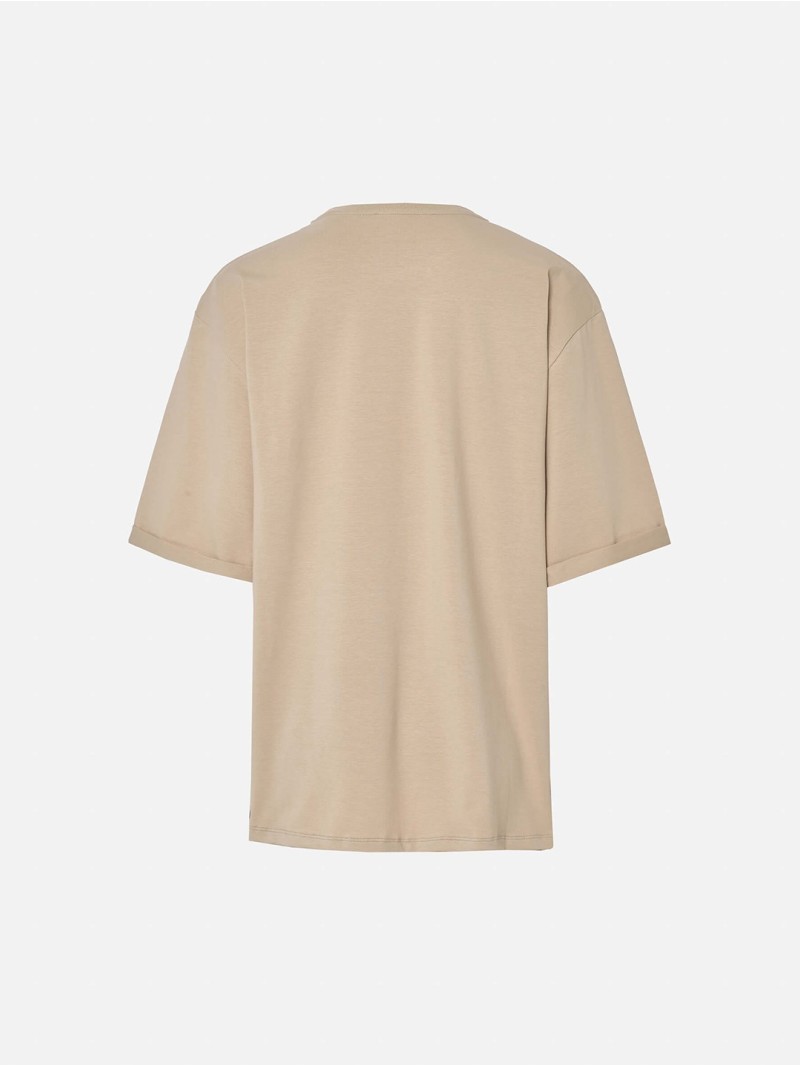 Camisola com estampado e beirola na manga