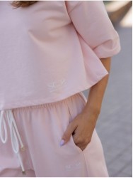 Fleece sweater with a print detail