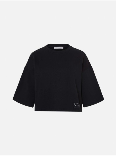 Fleece sweater with a print detail