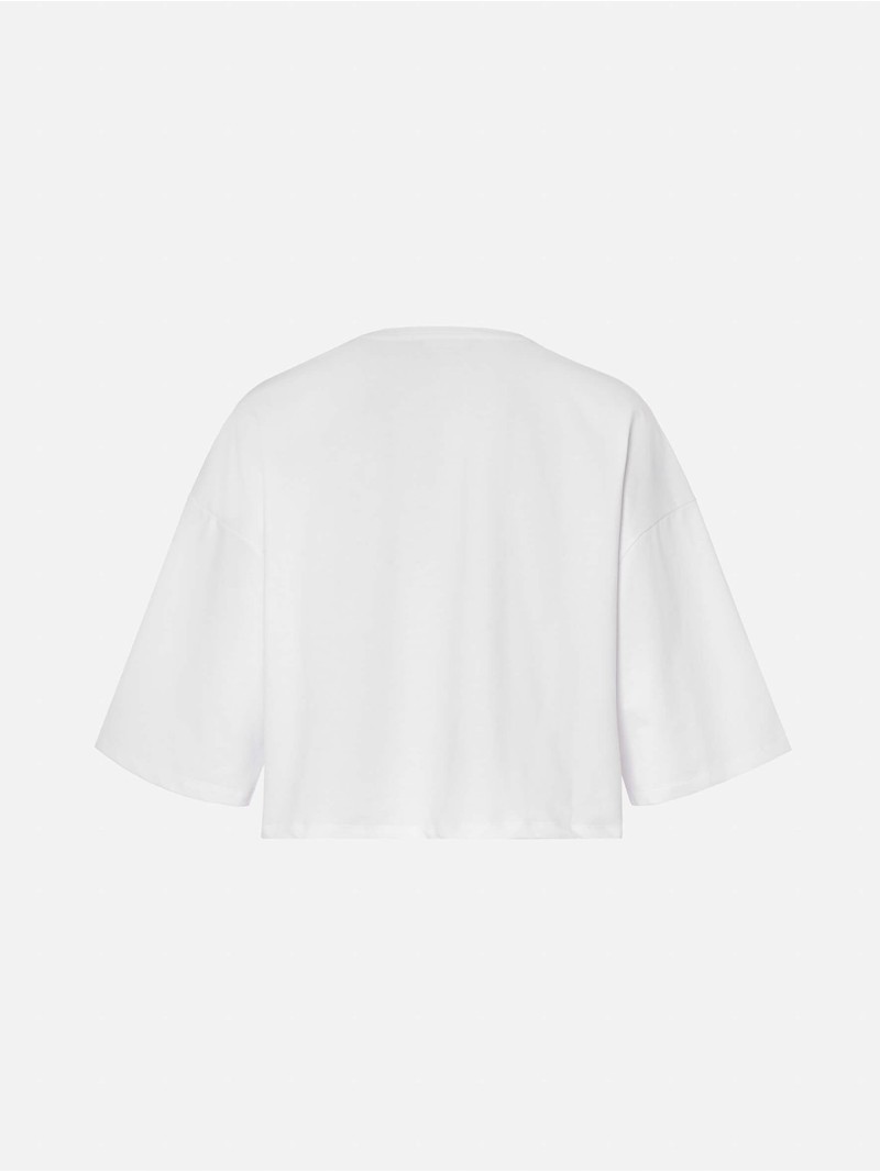 Fleece sweater with a print detail