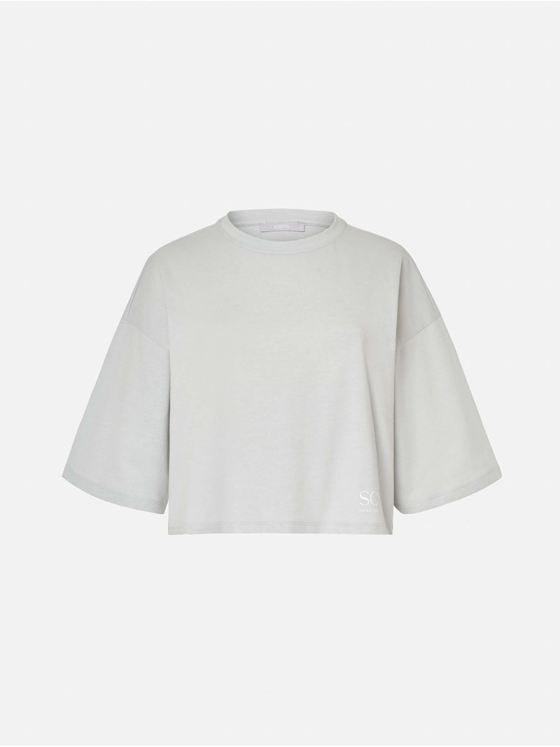 Fleece sweater with a print detail